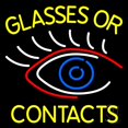 thumbnail image 1 of Glasses Or Contacts Eye Logo LED Neon Sign 16 x 16 - inches, Black Square Cut Acrylic Backing, with Dimmer - Bright and Premium built indoor LED Neon Sign for Defence Force., 1 of 6