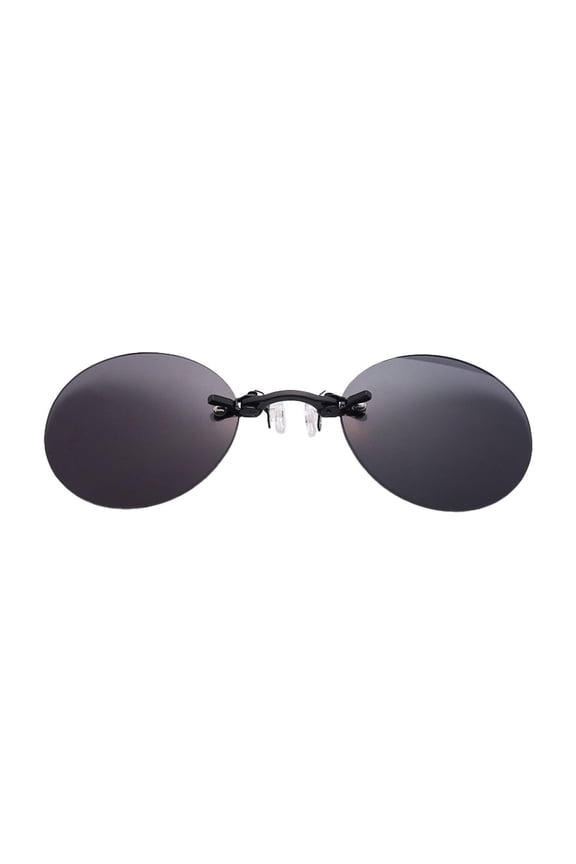 Glasses Cycling Retro Round Clip-On Rimless Sunglasses for Men - 2024 Fashion Eyewear