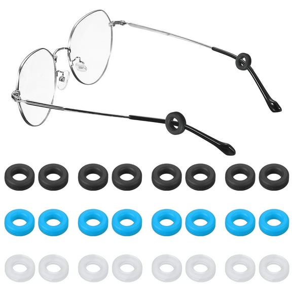 Uxcell Glasses Ear Grip, Silicone Ear Grippers Eyeglasses Holder Anti-Slip Grip Hooks Black/Clear/Light Blue