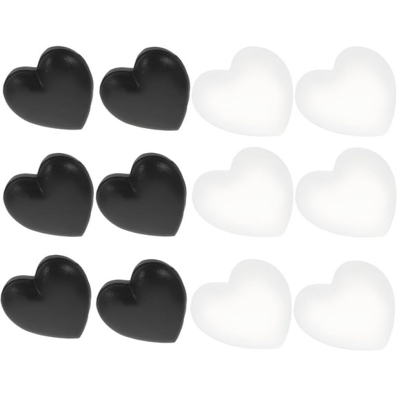Glasses Ear Grips - Black and White Heart Shape Eyeglasses Rings Silicone Holder Anti-Slip Hooks Safety Eyewear Retainer for Sunglasses Myopia or Presbyopia Glasses 6 Pairs
