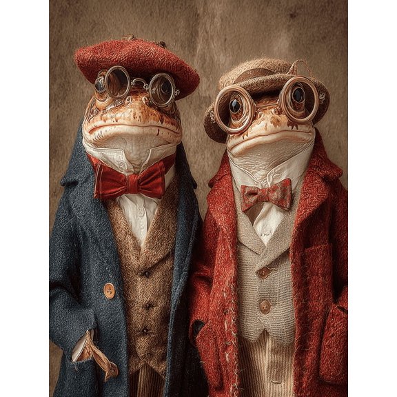 Glasses Frog Canvas Valentine Whimsical Animal Living Bedroom Home Wall Art