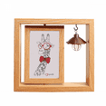 thumbnail image 1 of Glasses Giraffe Handsome Art Deco  Fashion Wooden Rotating Picture Photo Frame 4x6, 1 of 3