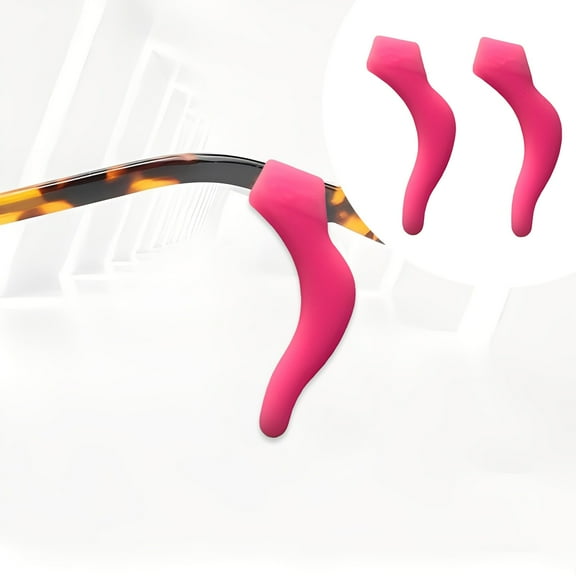 Glasses Grips, Eye Glasses Ear Grippers, Glasses Hooks Ear Grips, Anti-slip Glasses Ear Hook, 2Pcs Soft Silicone Sleeve Ear Grips,Adults Sport Eyeglass Strap Holder, Pink 1.17 In