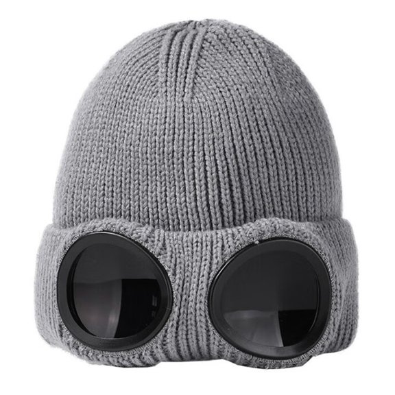 Glasses Knitted Hat Unisex Bomber Hat Solid Color Elastic Soft Warm Anti-slip Regular Fit Ear Protection Windproof Decorative Winter Beanie Headwear