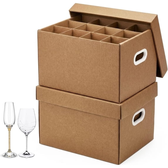 Glasses Moving Boxes, Glassware Boxes for Packaging Moving, 2 Pack ...