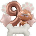 thumbnail image 1 of Glasses Puppy Balloon digital Balloon Set with Dog Bone and Dog Paws for children's birthday parties, 1 of 9