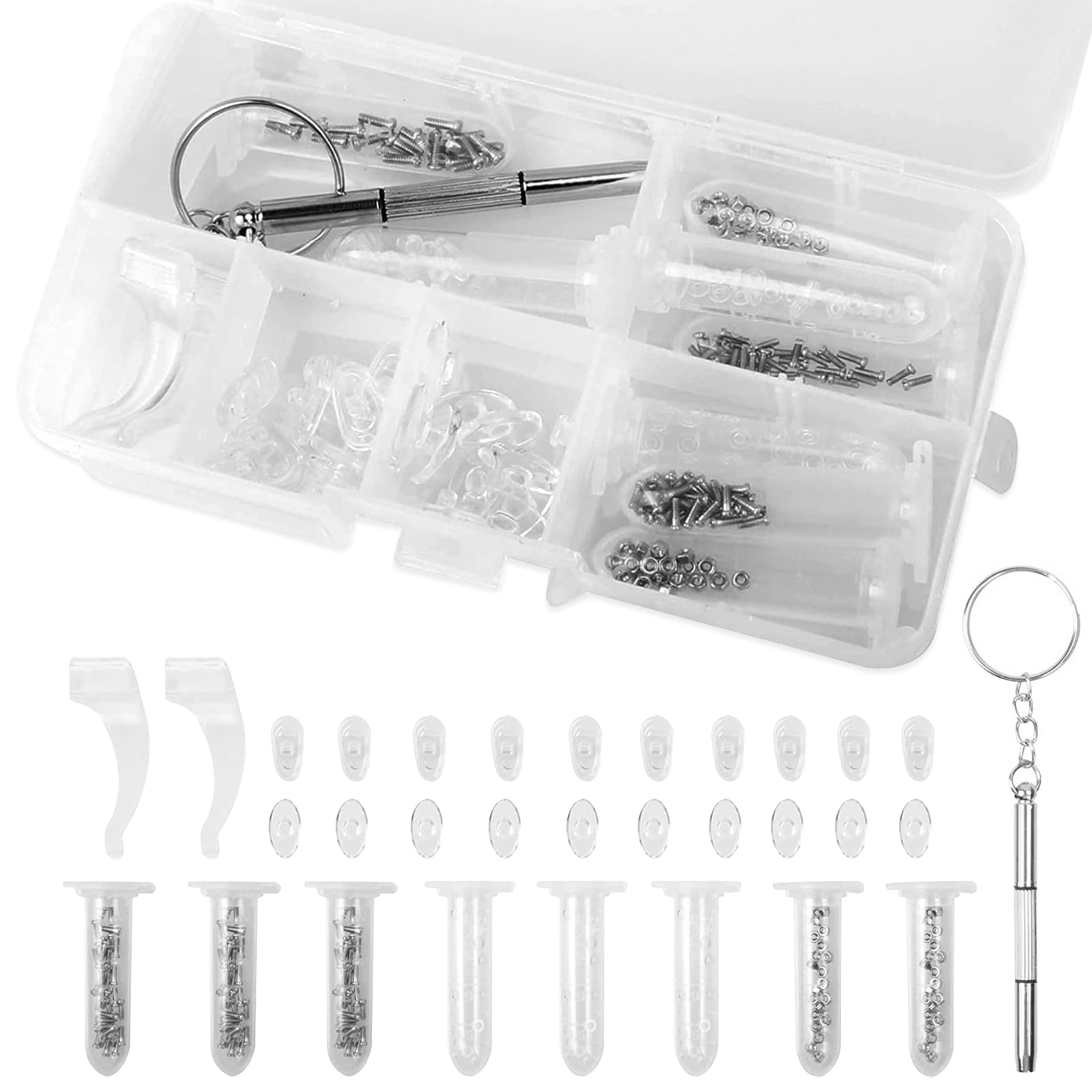 Glasses Repair Kit, EEEkit Screw Nut Nose Pad Set, Assortment Kit Set