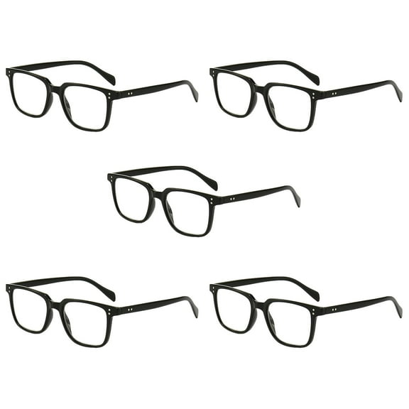 Glasses Riding Eyewear for Seniors Lightweight Protective Frame with Blue Light Blocking Reading Glasses 1 Magnification 5PC Resin Comfortable Fit for Elderly Eyes 14.1cm