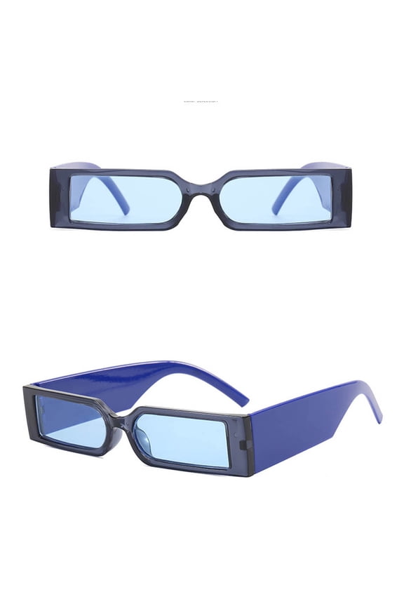 Glasses Riding Eyewear Small Rectangle for Men and Women Driving Glasses Classic Black Flame Frame and All-Around, 14x13.9x2.9 cm, Blue