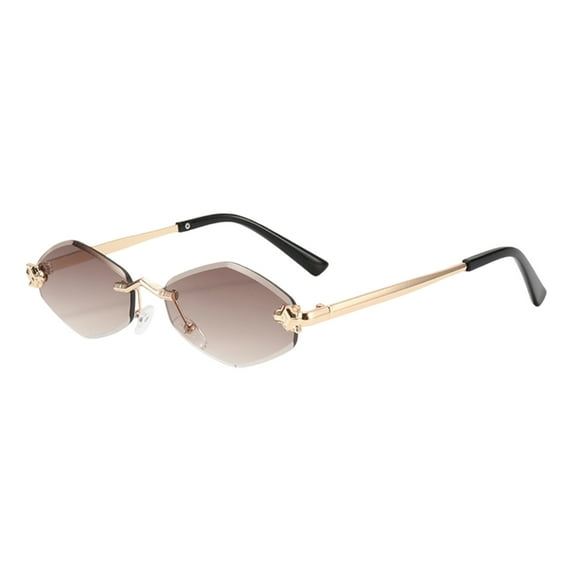 Glasses Cycling Frameless Edge Design Sunglasses for Driving Travel Outdoor Activities with Lightweight Aluminum Frame Suitable for All Ages