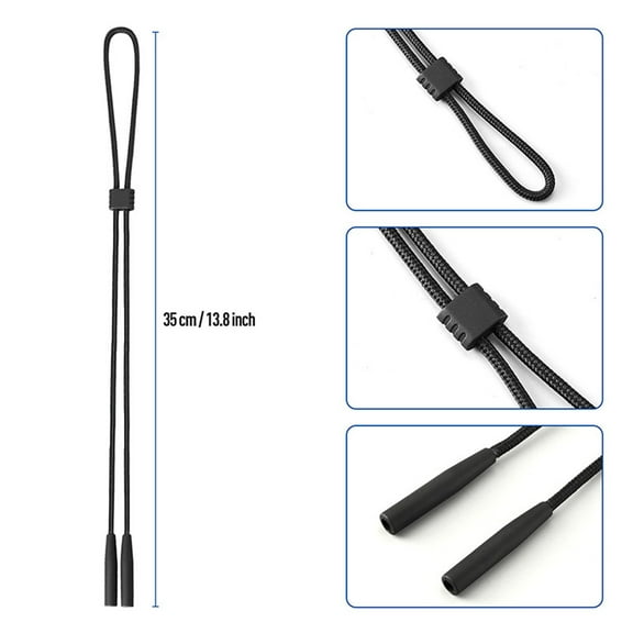 Glasses Strap for Sunglasses & Reading Glasses | Adjustable Neck Lanyard with Fasteners | Nylon Eyeglass Rope for Fishing, Hiking, Cycling, Skiing | Eyewear Holder for Men & Women