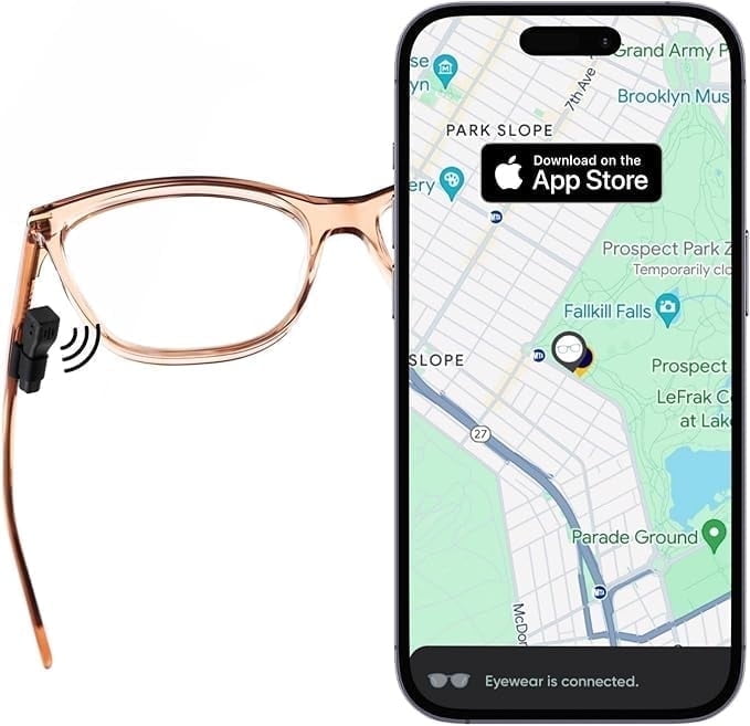 Glasses Tracker For Apple iOS| Apple Find My Alternate| Locate Spectacles, Find Eyewear, Never lose Sunshades| Light Weight, Small Size, Fit All Specs Size| Battery, Charger and  Accessory Included