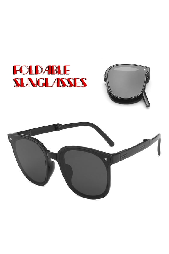 Glasses Trendy Sunglasses for Women Man Polarized Foldable Round Chic Retro Sun Glasses