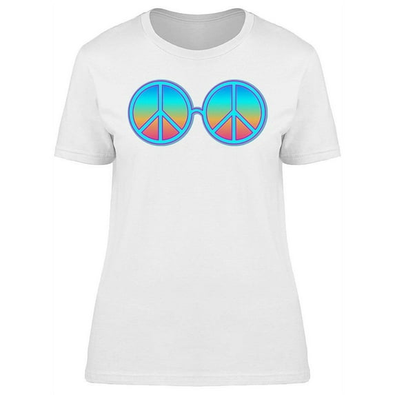 Glasses With Hippie Peace Sign T-Shirt Women -Image by Shutterstock, Female Small