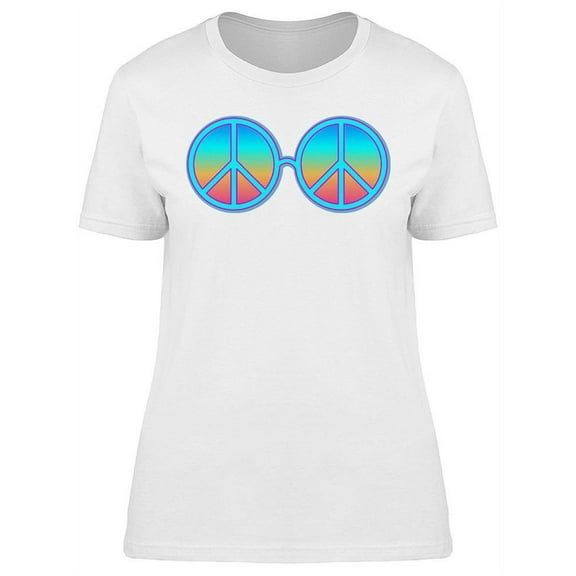 Glasses With Hippie Peace Sign T-Shirt Women -Image by Shutterstock, Female x-Large