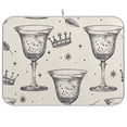 thumbnail image 1 of Glasses and Crowns Leaves Dish Drying Mat Dish Drainer Rack Mats Water Absorbent Non-Slip Easy Clean Heat Resistant for Kitchen Counter, 1 of 8