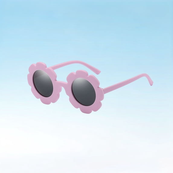 Glasses for Kids Multicolor Fashion Eyewear Featuring Playful Gear Flower Motif for Everyday Travel and Leisure, Light Purple