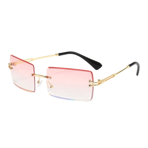 Glasses for Outdoor Use Rimless Rectangle for Women Men Square Frame 4 Eyewear Unisex Everyday Comfort Aluminum Alloy Build Design Lightweight