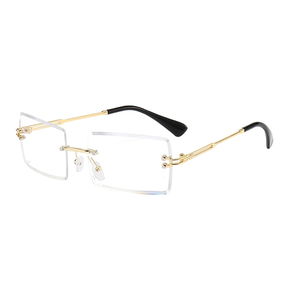 Glasses for Outdoor Use Rimless Rectangle for Women Men Square Frame 4 Eyewear Unisex Everyday Comfort Aluminum Alloy Build Design Lightweight