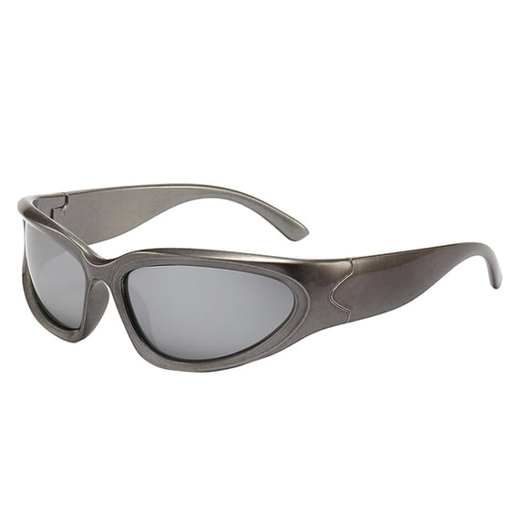 Glasses for Women Bronze Sunglasses Wrap Around Frame Unisex Vintage Colorful Rectangle Gafas Mirrored Lens Cycling