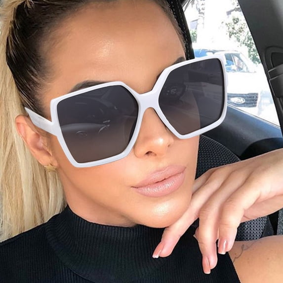 Glasses for Women White Ladies Sunglasses Personality Big Frame Fashion