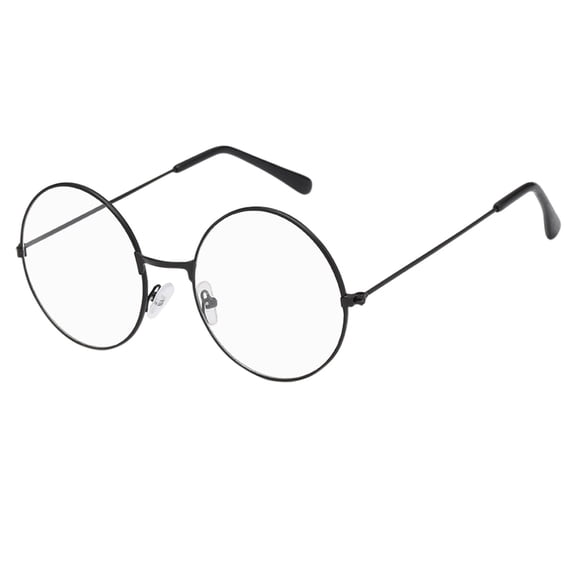 Glasses for Womens Men Classic Rounded Frame Glasses Fashion Flat light Glasses Unisex Black