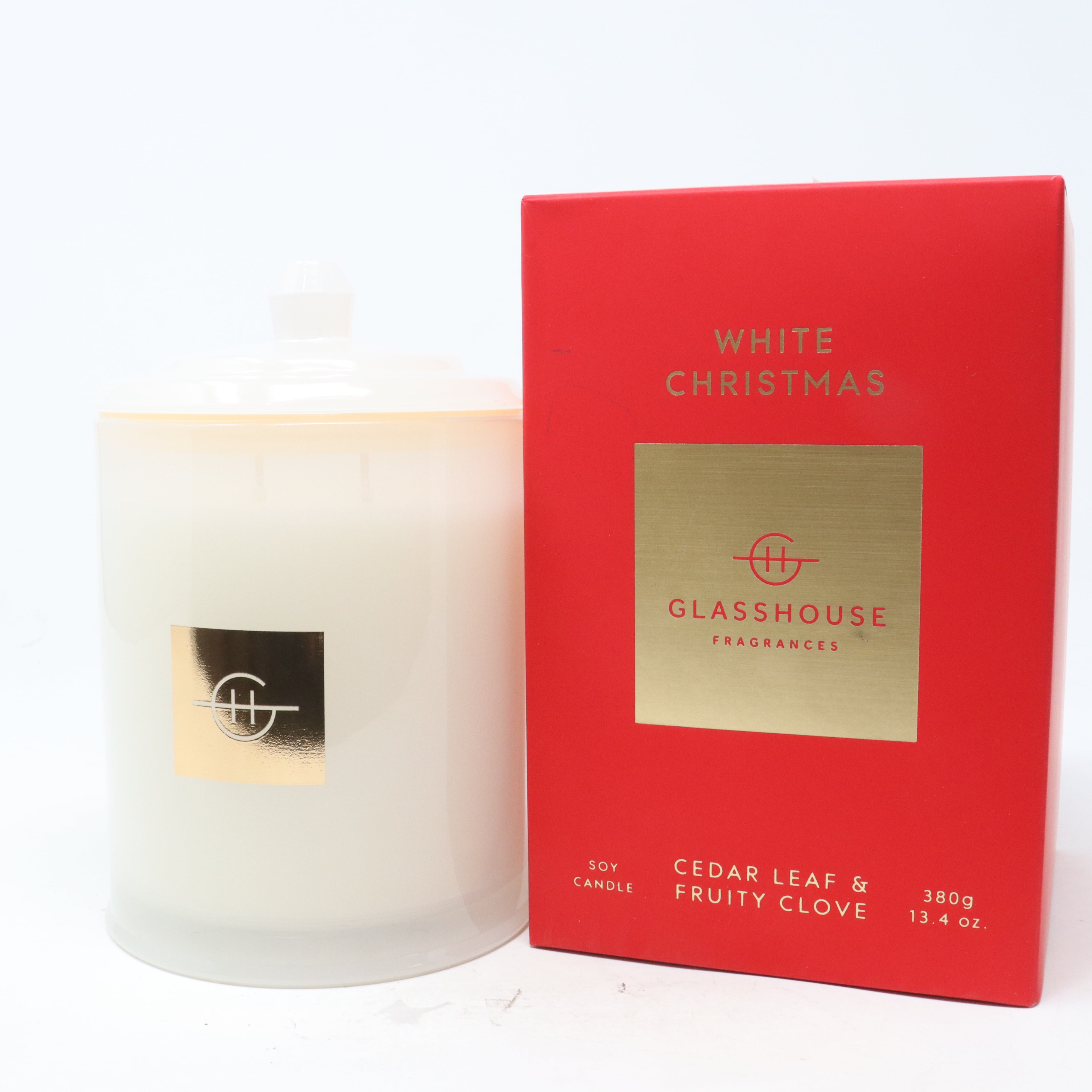 人気アイテムランキング Glasshouse Box With New 13.4oz/380g Candle Christmas White アロマグッズ