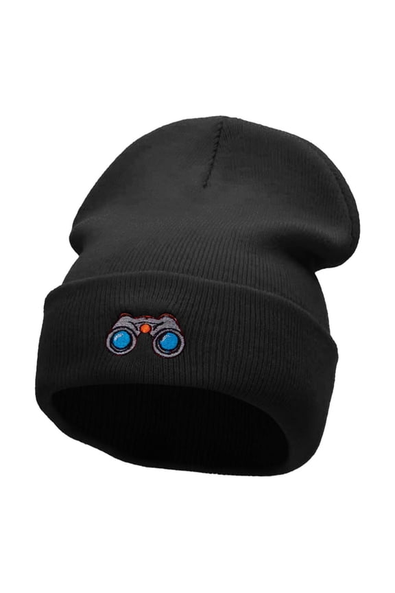 Glassing Embroidered 12 Inch Long Knitted Beanie - Black OSFM