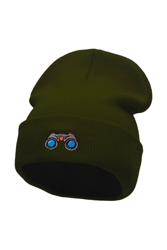 Glassing Embroidered 12 Inch Long Knitted Beanie - Olive OSFM