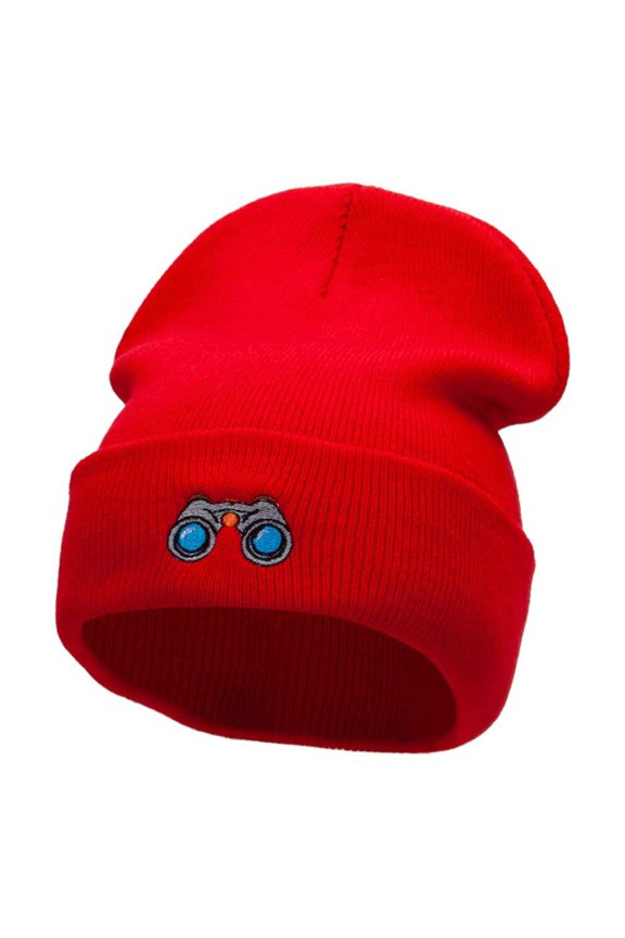 Glassing Embroidered 12 Inch Long Knitted Beanie - Red OSFM
