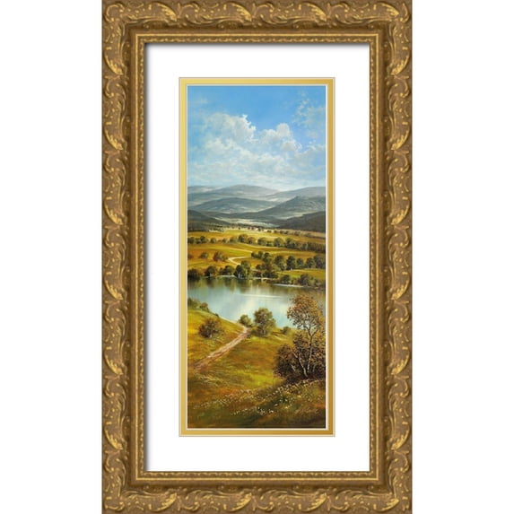 Glassl, Helmut 10x18 Gold Ornate Wood Framed with Double Matting Museum Art Print Titled - BOHEMIA RIVER