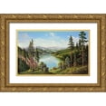 thumbnail image 1 of Glassl, Helmut 14x10 Gold Ornate Wood Framed with Double Matting Museum Art Print Titled - HIGH MOUNTAIN LAKE, 1 of 4