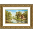 thumbnail image 1 of Glassl, Helmut 14x10 Gold Ornate Wood Framed with Double Matting Museum Art Print Titled - MILL AT THE RIVER, 1 of 4