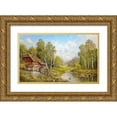 thumbnail image 1 of Glassl, Helmut 14x10 Gold Ornate Wood Framed with Double Matting Museum Art Print Titled - OLD MILL COTTAGE, 1 of 4