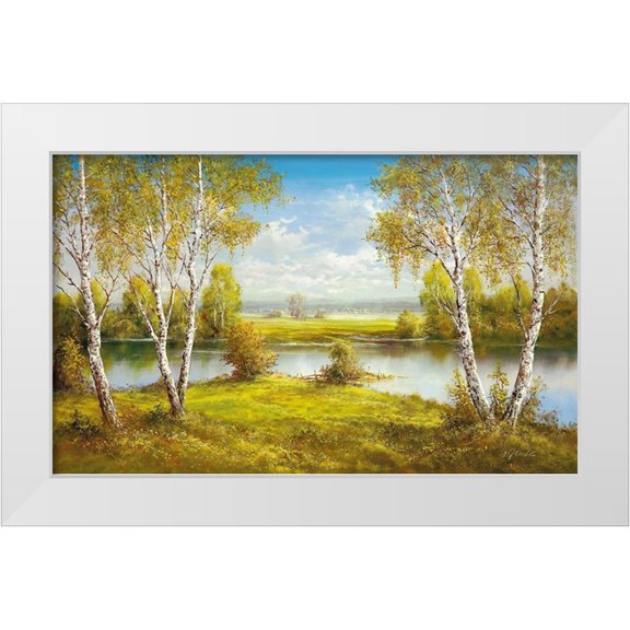 Glassl, Helmut 14x10 White Modern Wood Framed Museum Art Print Titled - REFLECTIONS OF SPRING