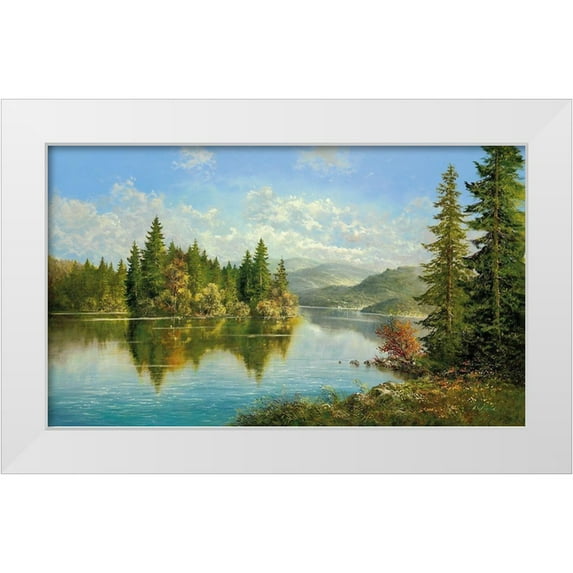 Glassl, Helmut 14x10 White Modern Wood Framed Museum Art Print Titled - SIBERIAN LAKE