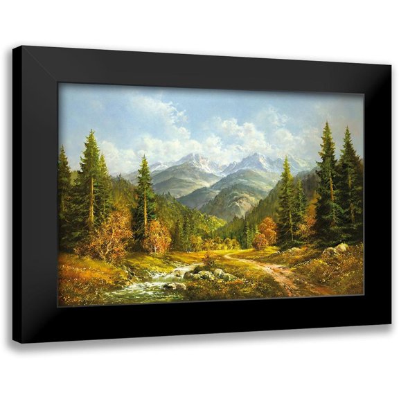 Glassl, Helmut 14x11 Black Modern Framed Museum Art Print Titled - BROOK IN THE MOUNTAINS