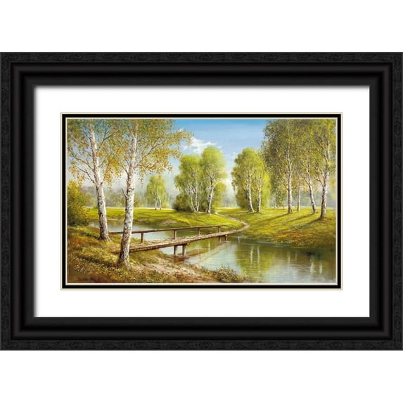 Glassl, Helmut 18x13 Black Ornate Wood Framed with Double Matting Museum Art Print Titled - BRIDGE INTO PARADISE