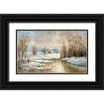 thumbnail image 1 of Glassl, Helmut 32x21 Black Ornate Wood Framed with Double Matting Museum Art Print Titled - WINTER TWILIGHT, 1 of 4