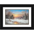 thumbnail image 1 of Glassl, Helmut 32x22 Black Ornate Wood Framed with Double Matting Museum Art Print Titled - TUNDRA NIGHT, 1 of 4