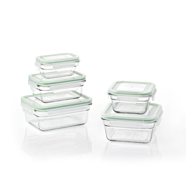 Glasslock Reusable Food Storage Container Set, Oven & Freezer Safe