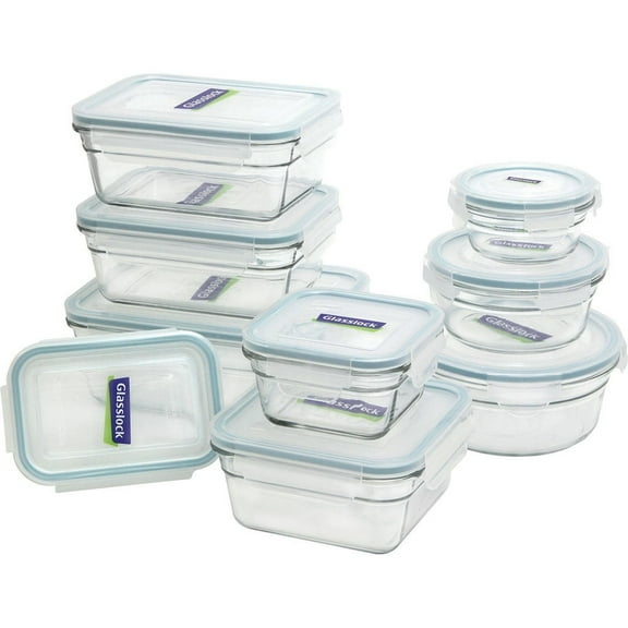 Glasslock Assorted Oven Safe 9 Food Container Set, Clear