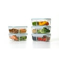 thumbnail image 1 of Glasslock Duo 5 Piece Clear Glass Microwave Safe Divided Food Storage Containers, 1 of 6