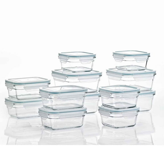 Glasslock Glass Oven Microwave Safe Food Storage Containers Set, 24 Count w/lids