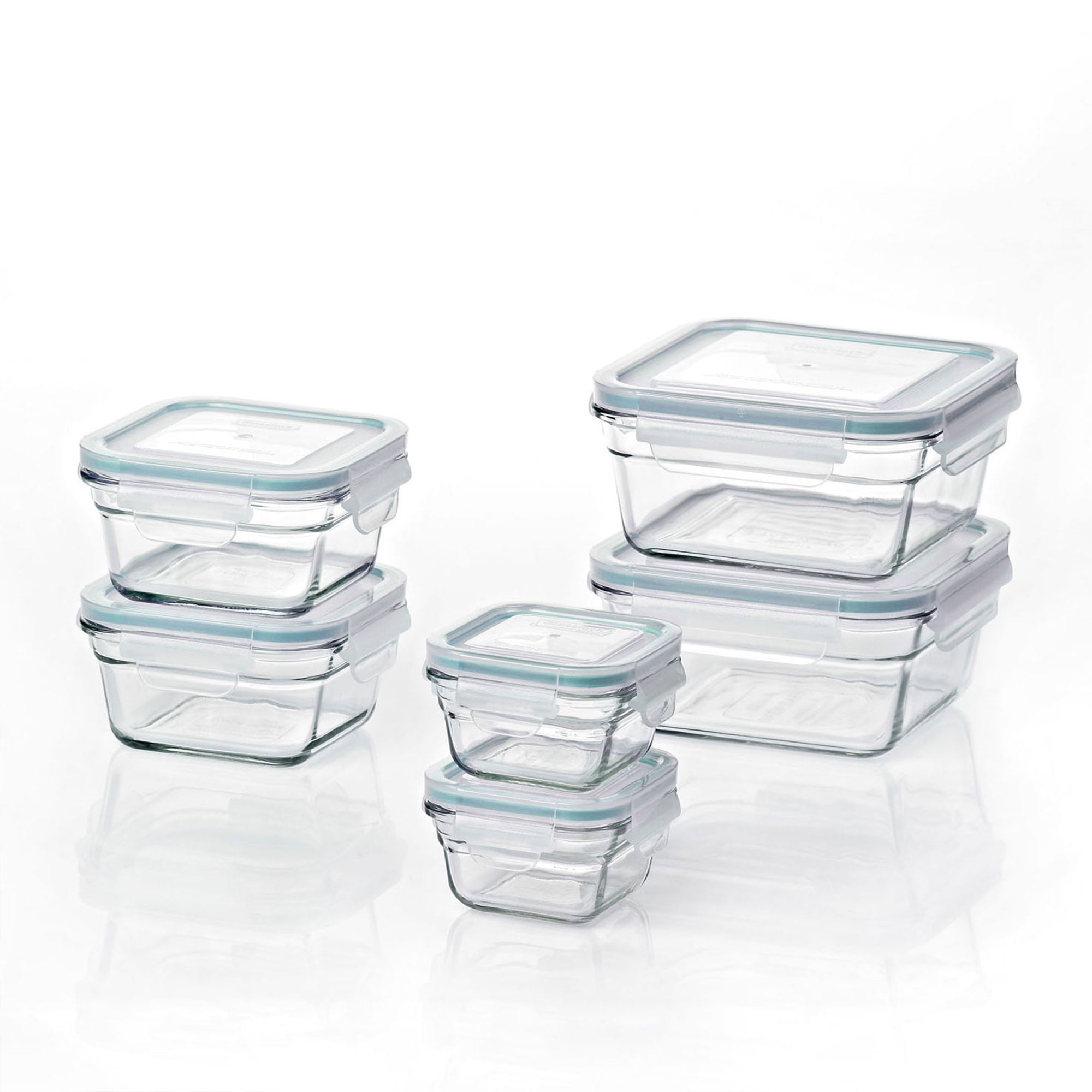 Glasslock Glass Food Storage Containers with Locking Lids, 16 Piece Set