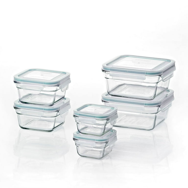 Glasslock Reusable Food Storage Container Set, Oven & Freezer Safe, 14  Pieces