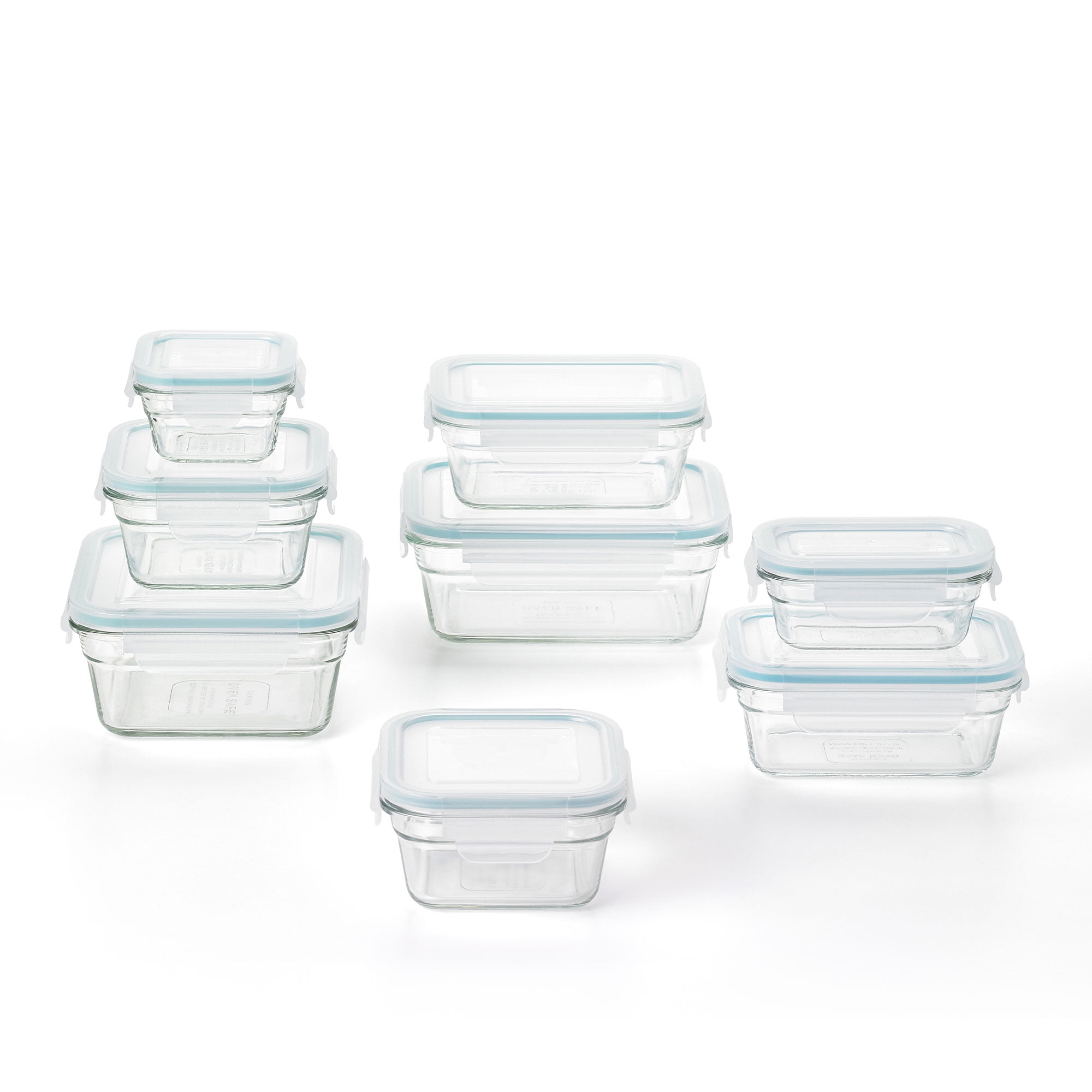 TemperMax Clear Glass 16-Piece Food Storage Set with Airtight Lids