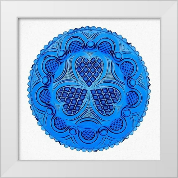 Glassmaker, Unknown 19th Century American 20x20 White Modern Wood Framed Museum Art Print Titled - Roman Rosette Tea Plate