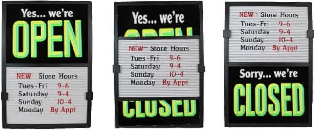 Glassmate Vertical Open/Closed Message Slider Board Sign | 14