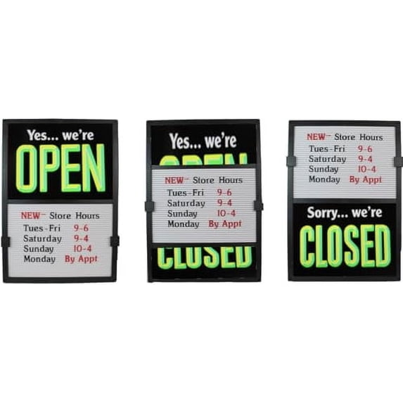 Glassmate Vertical Open/Closed Message Slider Board Sign | 14